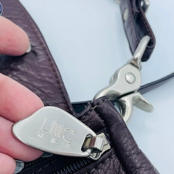 Vintage LIBAIRE of California Brown Leather Crossbody Purse Made in USA Handbag - Picture 11 of 12